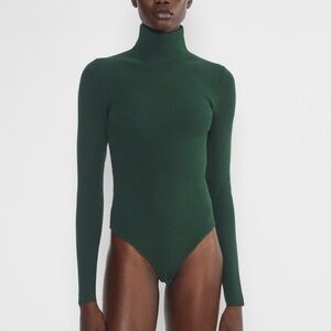 Aritzia Babaton Forest Green Varda Sweater Bodysuit